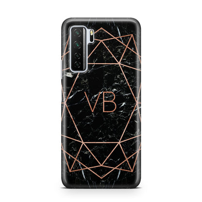 Personalised Rose Gold Geometric Initials Huawei P40 Lite 5G Phone Case