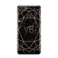 Personalised Rose Gold Geometric Initials Huawei Y9 2018