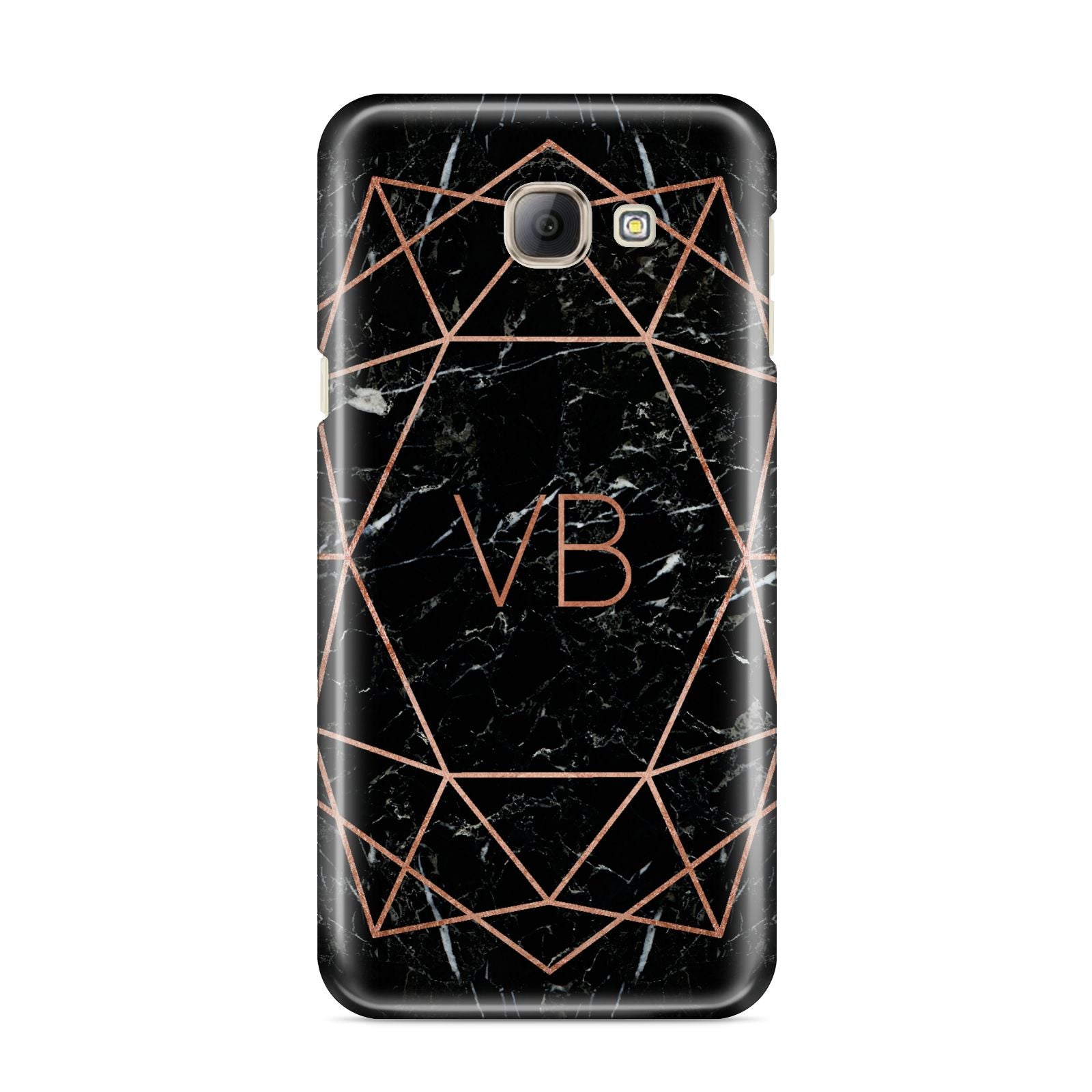 Personalised Rose Gold Geometric Initials Samsung Galaxy A8 2016 Case