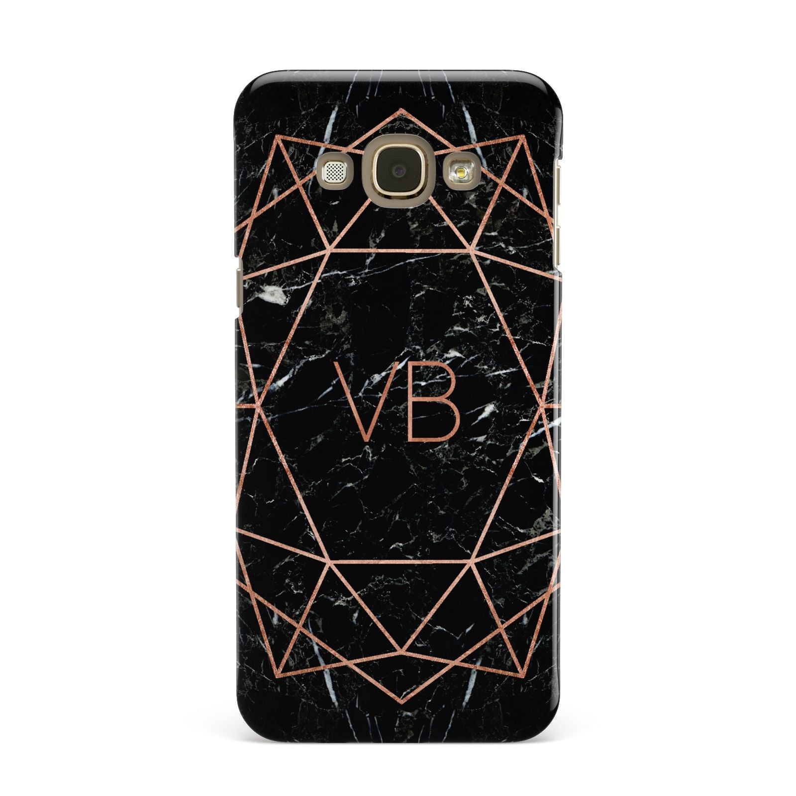 Personalised Rose Gold Geometric Initials Samsung Galaxy A8 Case