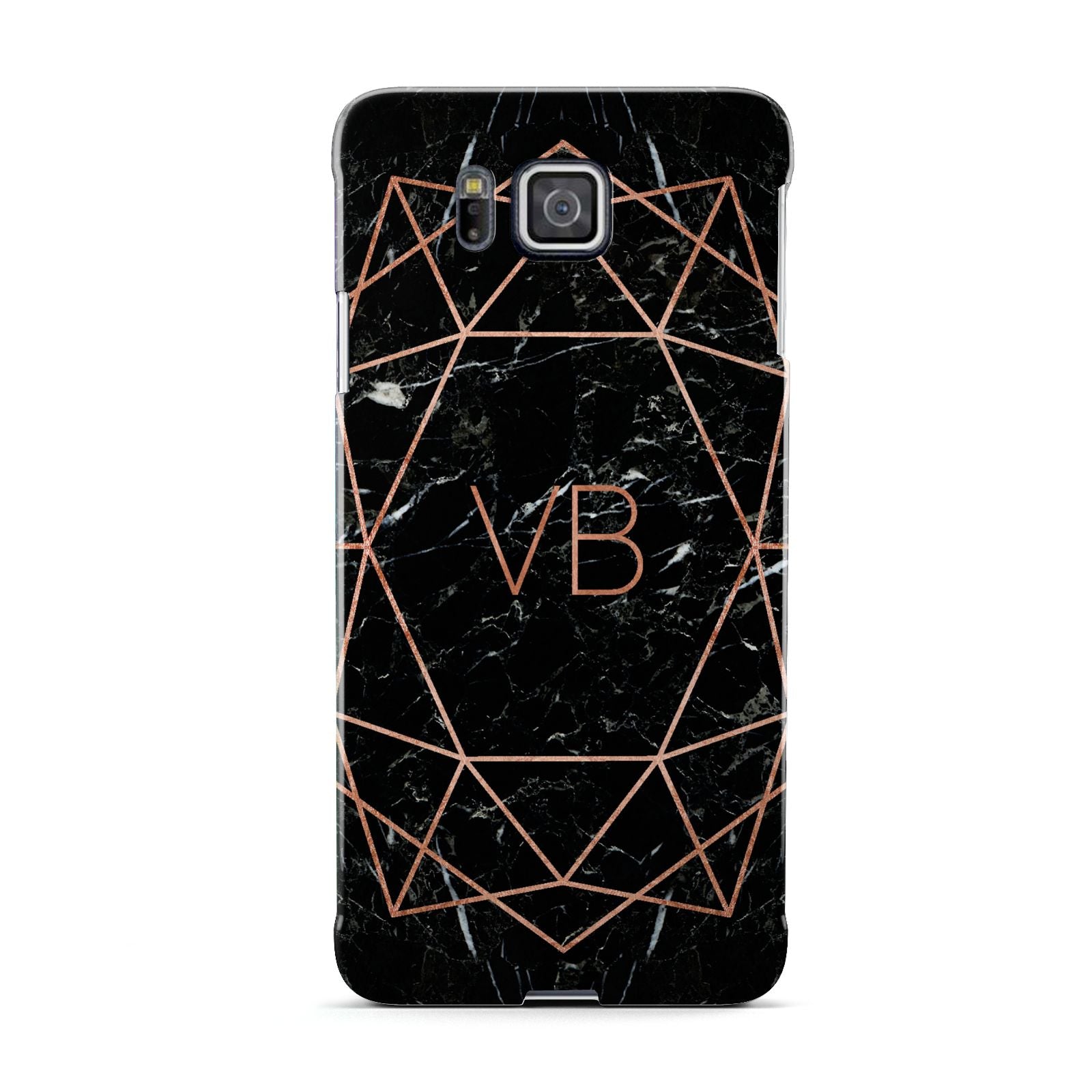 Personalised Rose Gold Geometric Initials Samsung Galaxy Alpha Case