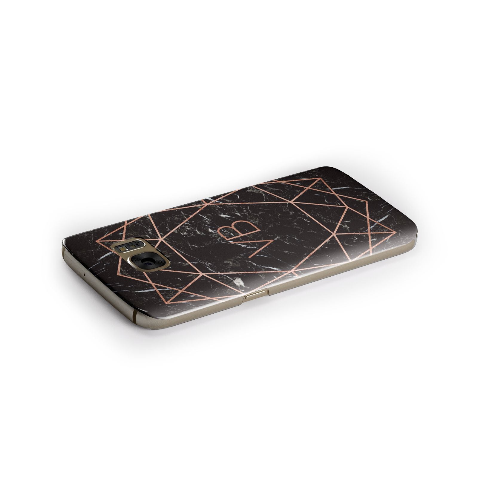 Personalised Rose Gold Geometric Initials Samsung Galaxy Case Side Close Up