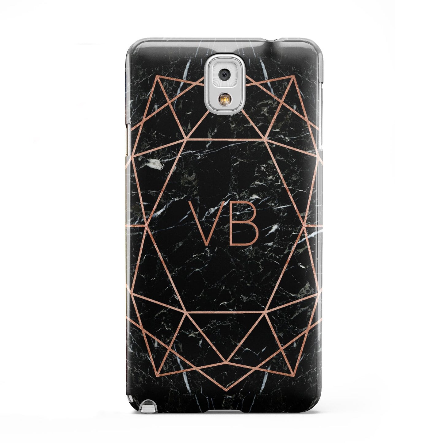 Personalised Rose Gold Geometric Initials Samsung Galaxy Note 3 Case