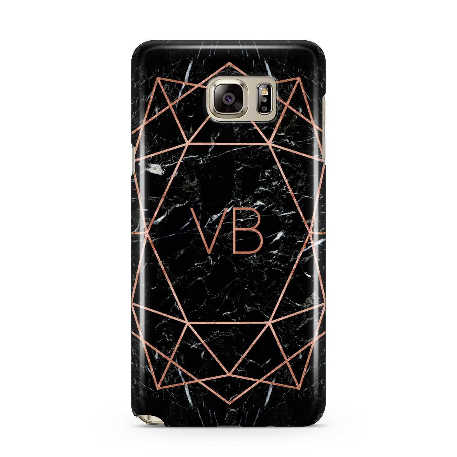Personalised Rose Gold Geometric Initials Samsung Galaxy Note 5 Case