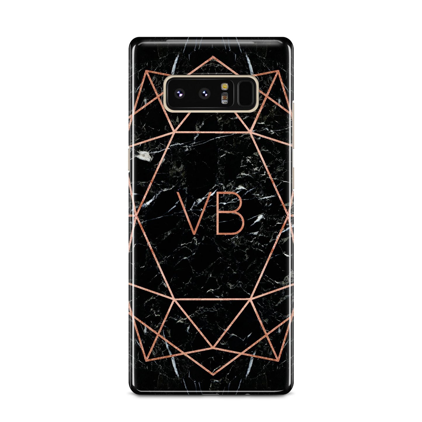 Personalised Rose Gold Geometric Initials Samsung Galaxy Note 8 Case