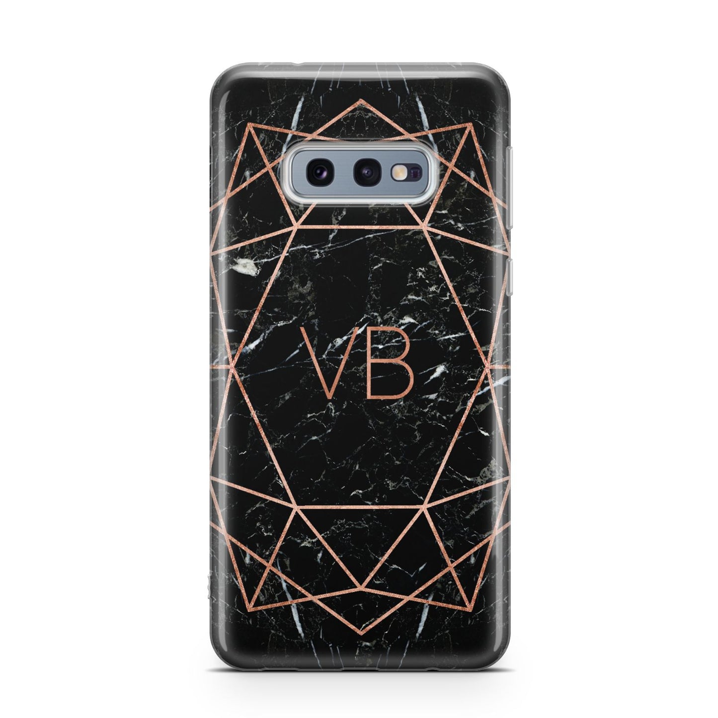 Personalised Rose Gold Geometric Initials Samsung Galaxy S10E Case