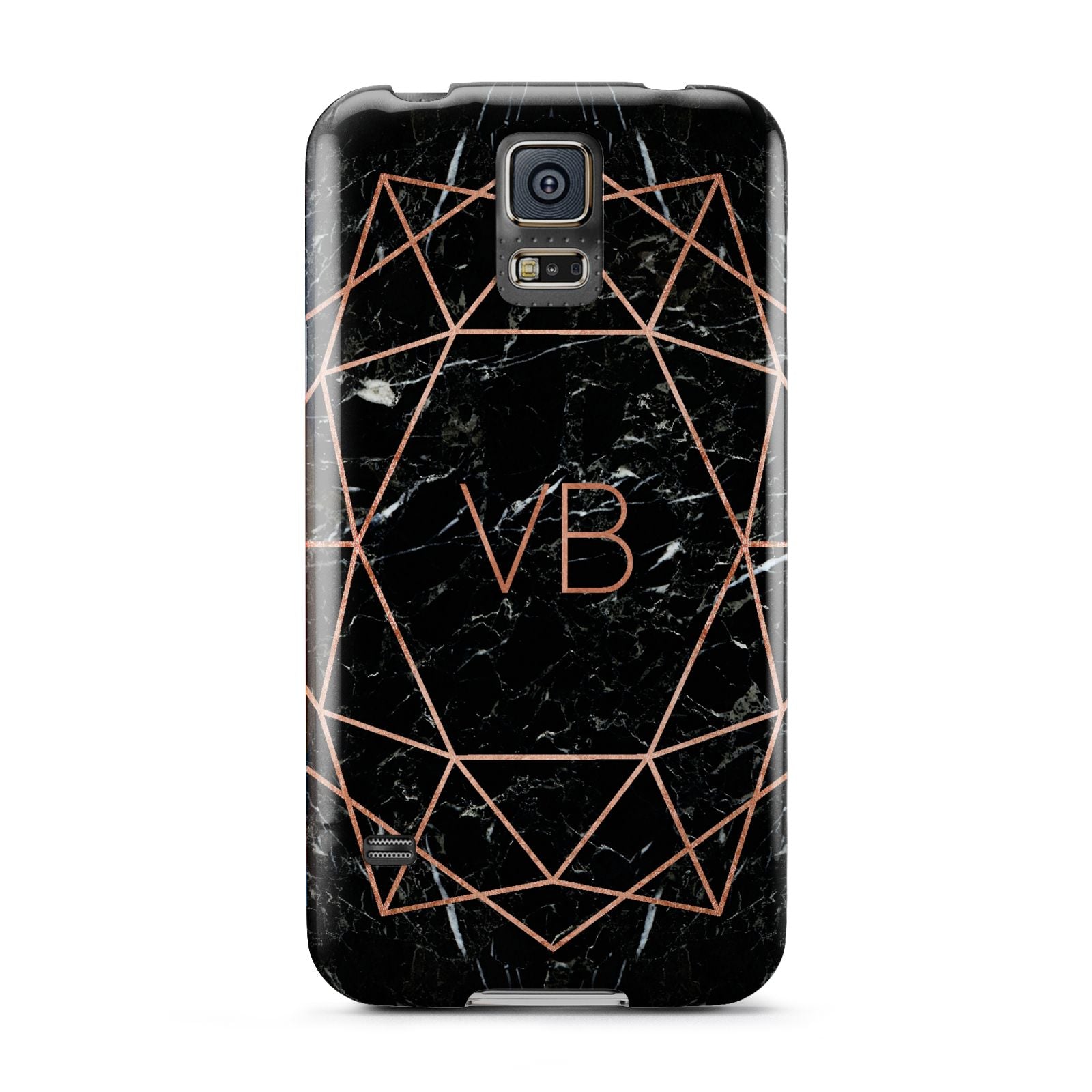 Personalised Rose Gold Geometric Initials Samsung Galaxy S5 Case