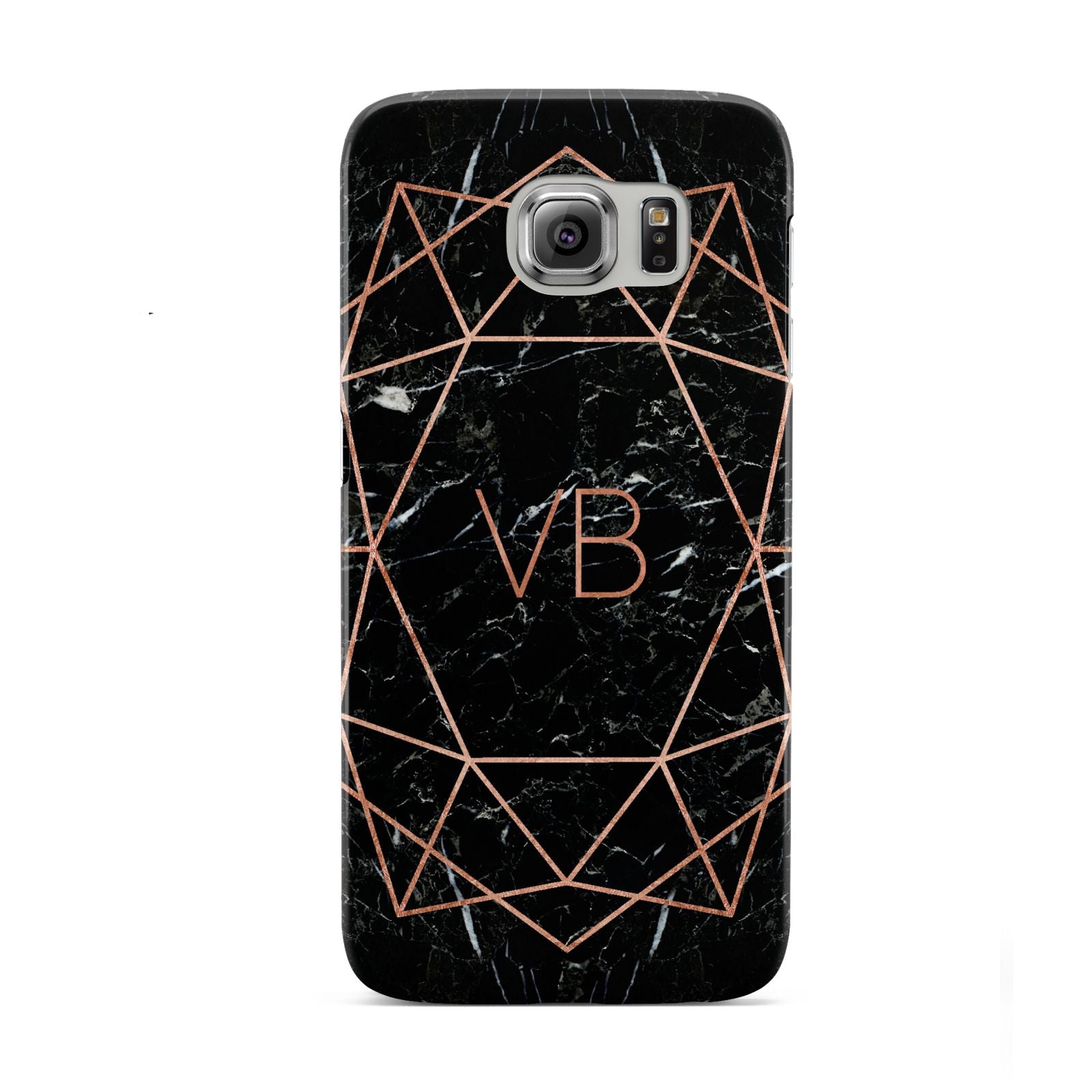 Personalised Rose Gold Geometric Initials Samsung Galaxy S6 Case