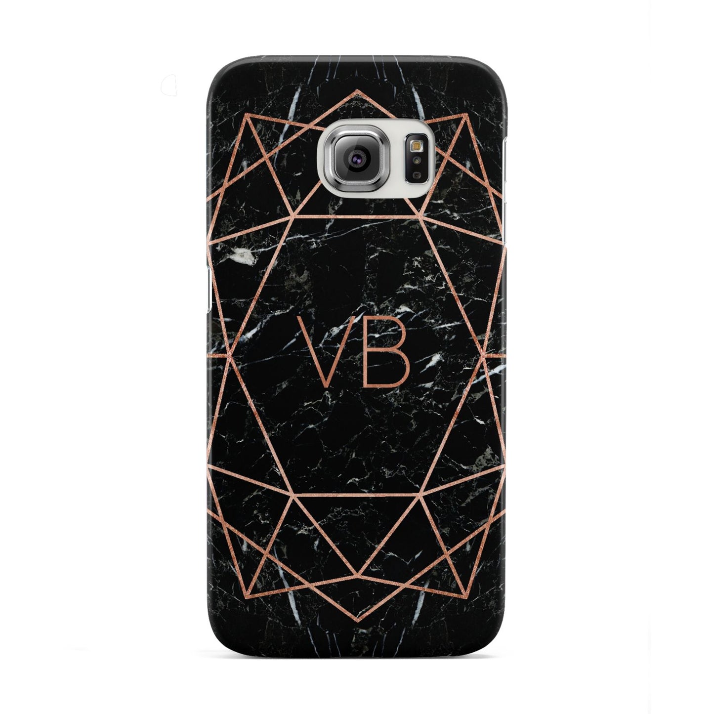 Personalised Rose Gold Geometric Initials Samsung Galaxy S6 Edge Case
