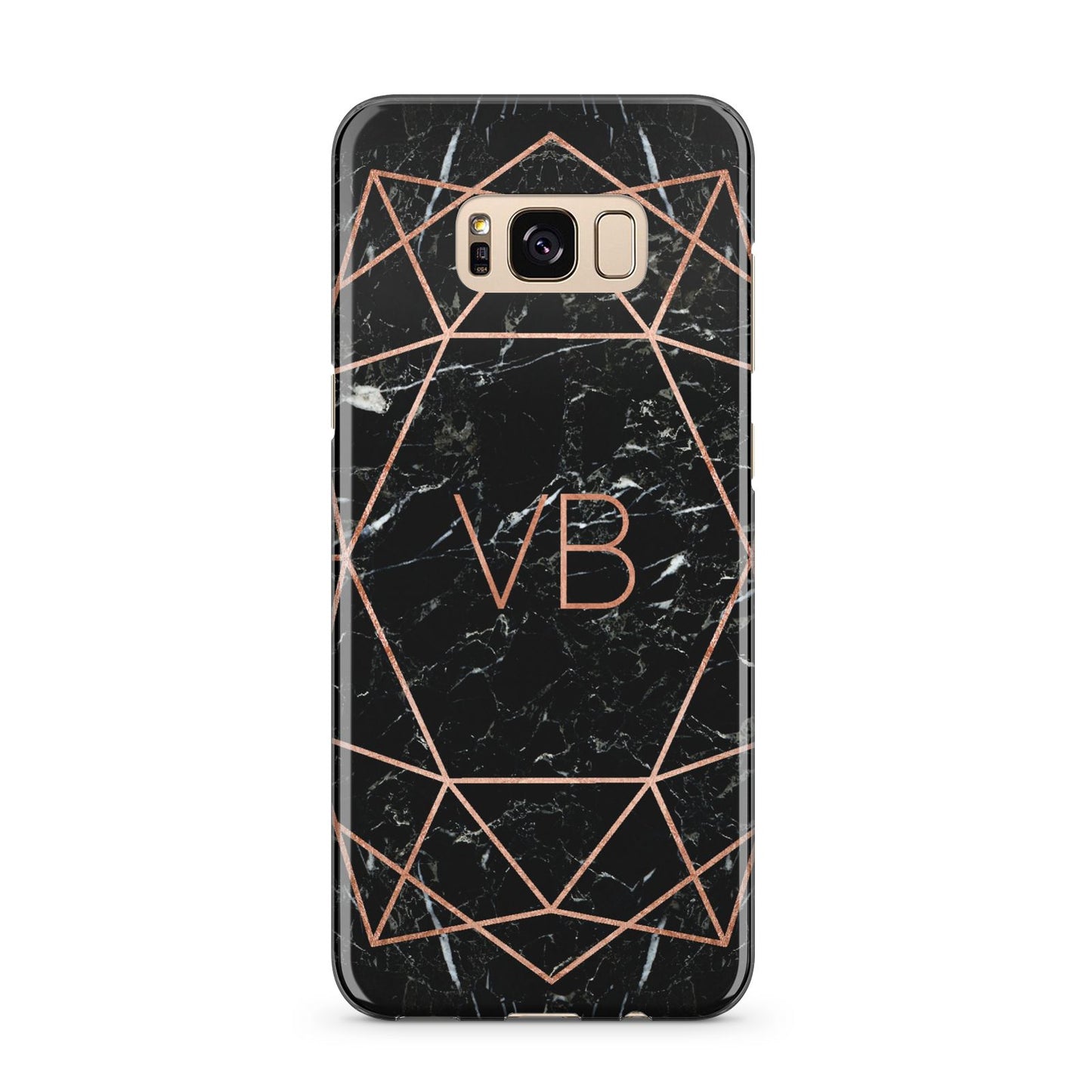 Personalised Rose Gold Geometric Initials Samsung Galaxy S8 Plus Case