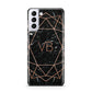 Personalised Rose Gold Geometric Initials Samsung S21 Plus Case