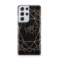 Personalised Rose Gold Geometric Initials Samsung S21 Ultra Case