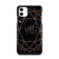 Personalised Rose Gold Geometric Initials iPhone 11 3D Snap Case