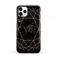 Personalised Rose Gold Geometric Initials iPhone 11 Pro 3D Tough Case