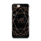 Personalised Rose Gold Geometric Initials iPhone 8 Plus 3D Snap Case on Gold Phone