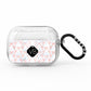 Personalised Rose Gold Grey Marble Hexagon AirPods Pro Glitter Case