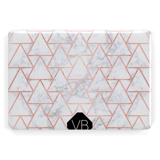 Personalised Rose Gold Grey Marble Hexagon Apple MacBook Case