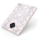 Personalised Rose Gold Grey Marble Hexagon Apple iPad Case on Rose Gold iPad Side View