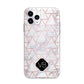 Personalised Rose Gold Grey Marble Hexagon Apple iPhone 11 Pro in Silver with Bumper Case