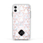 Personalised Rose Gold Grey Marble Hexagon Apple iPhone 11 in White with White Impact Case