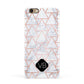 Personalised Rose Gold Grey Marble Hexagon Apple iPhone 6 3D Snap Case