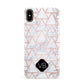 Personalised Rose Gold Grey Marble Hexagon Apple iPhone Xs Max 3D Snap Case