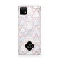Personalised Rose Gold Grey Marble Hexagon Huawei Enjoy 20 Phone Case