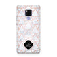 Personalised Rose Gold Grey Marble Hexagon Huawei Mate 20X Phone Case