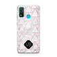 Personalised Rose Gold Grey Marble Hexagon Huawei P Smart 2020