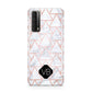 Personalised Rose Gold Grey Marble Hexagon Huawei P Smart 2021
