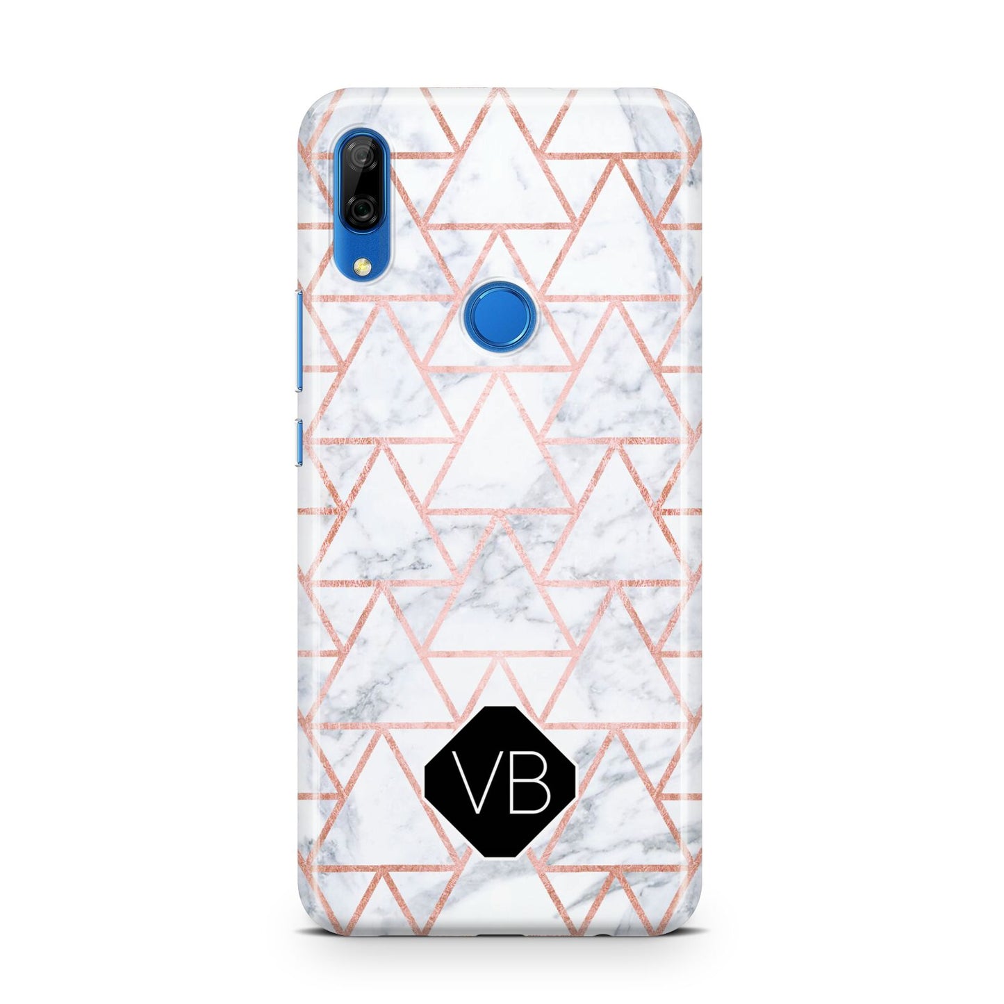 Personalised Rose Gold Grey Marble Hexagon Huawei P Smart Z