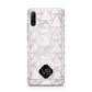 Personalised Rose Gold Grey Marble Hexagon Huawei P30 Lite Phone Case