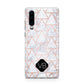 Personalised Rose Gold Grey Marble Hexagon Huawei P30 Phone Case