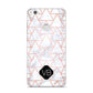 Personalised Rose Gold Grey Marble Hexagon Huawei P8 Lite Case