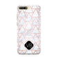 Personalised Rose Gold Grey Marble Hexagon Huawei Y6 2018
