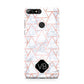 Personalised Rose Gold Grey Marble Hexagon Huawei Y7 2018