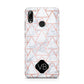 Personalised Rose Gold Grey Marble Hexagon Huawei Y7 2019