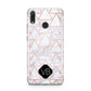 Personalised Rose Gold Grey Marble Hexagon Huawei Y9 2019