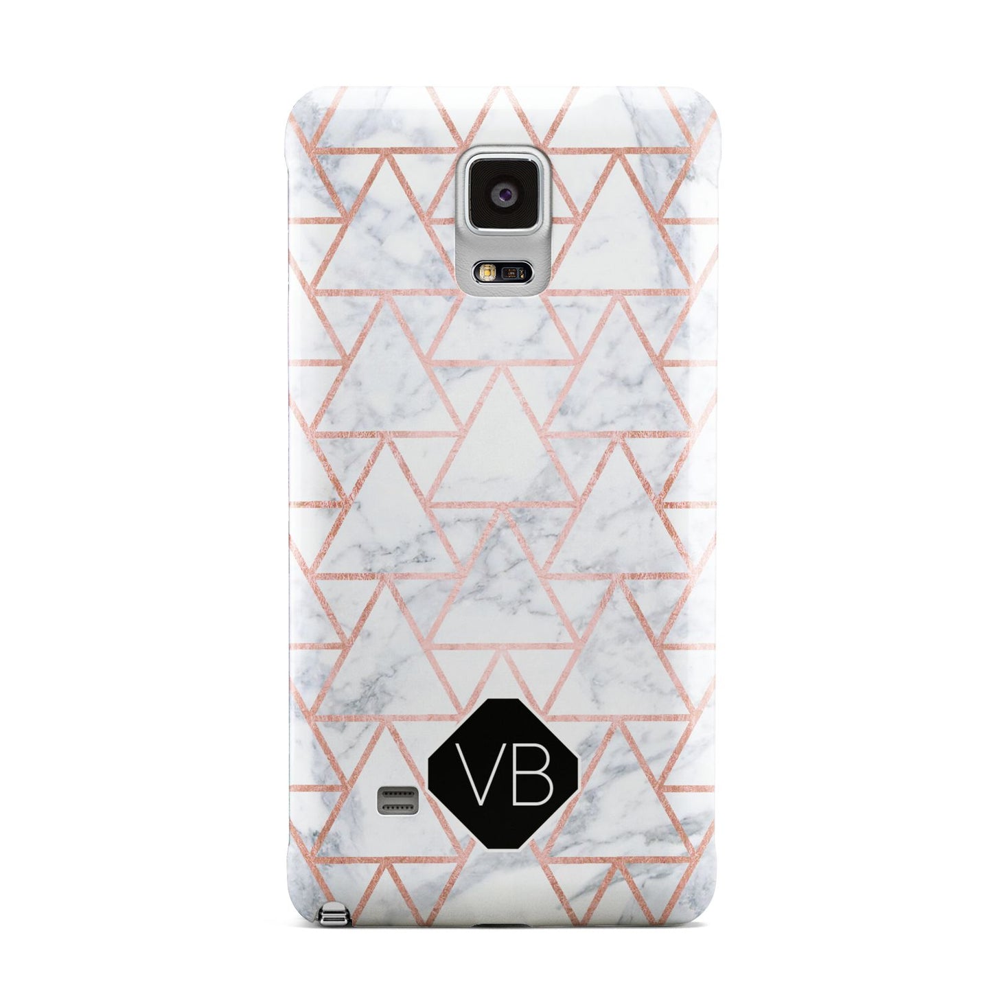 Personalised Rose Gold Grey Marble Hexagon Samsung Galaxy Note 4 Case