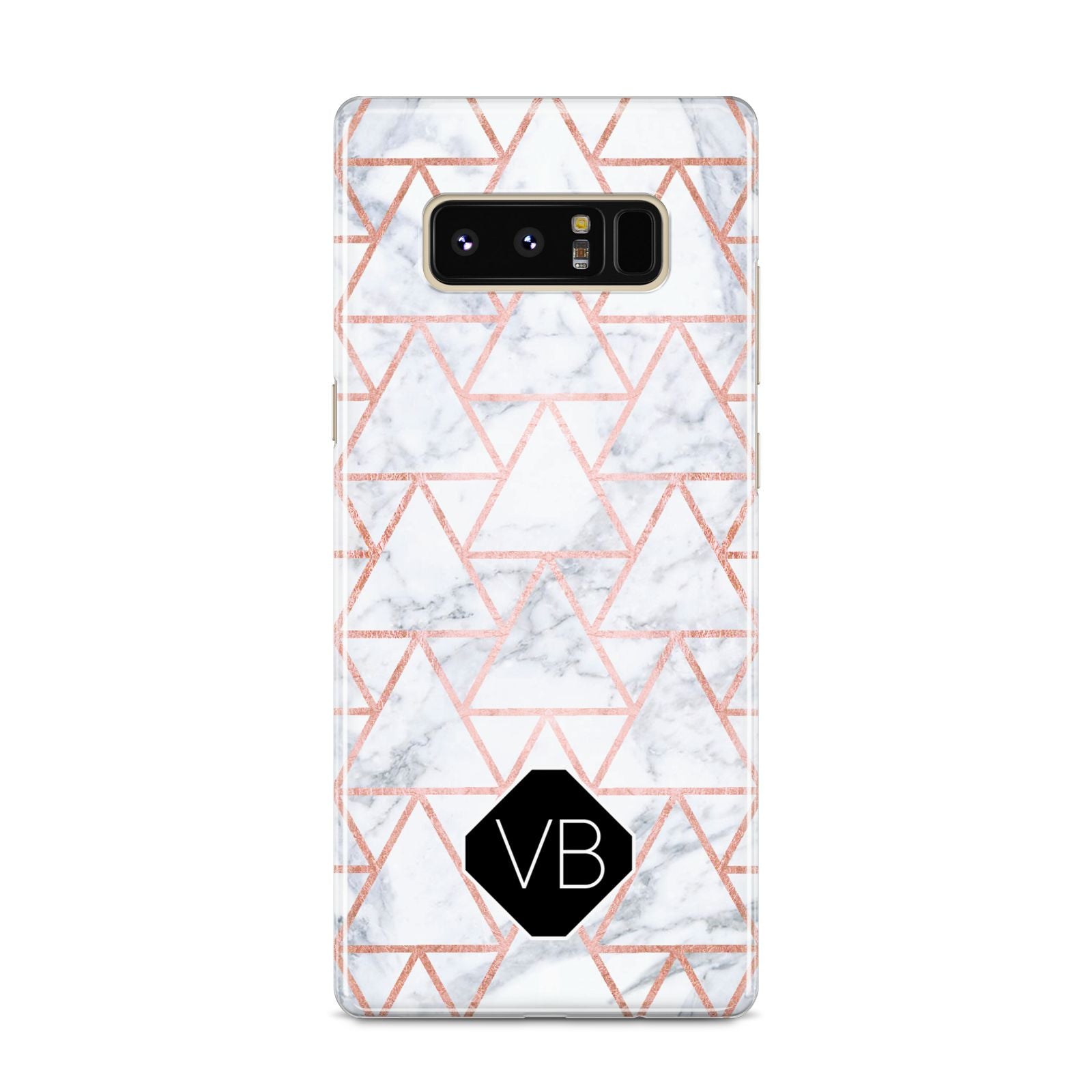 Personalised Rose Gold Grey Marble Hexagon Samsung Galaxy S8 Case