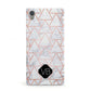 Personalised Rose Gold Grey Marble Hexagon Sony Xperia Case