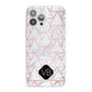 Personalised Rose Gold Grey Marble Hexagon iPhone 13 Pro Max Clear Bumper Case
