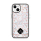 Personalised Rose Gold Grey Marble Hexagon iPhone 14 Clear Tough Case Starlight