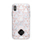 Personalised Rose Gold Grey Marble Hexagon iPhone X Bumper Case on Silver iPhone Alternative Image 1