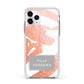 Personalised Rose Gold Leaf Name Apple iPhone 11 Pro in Silver with White Impact Case