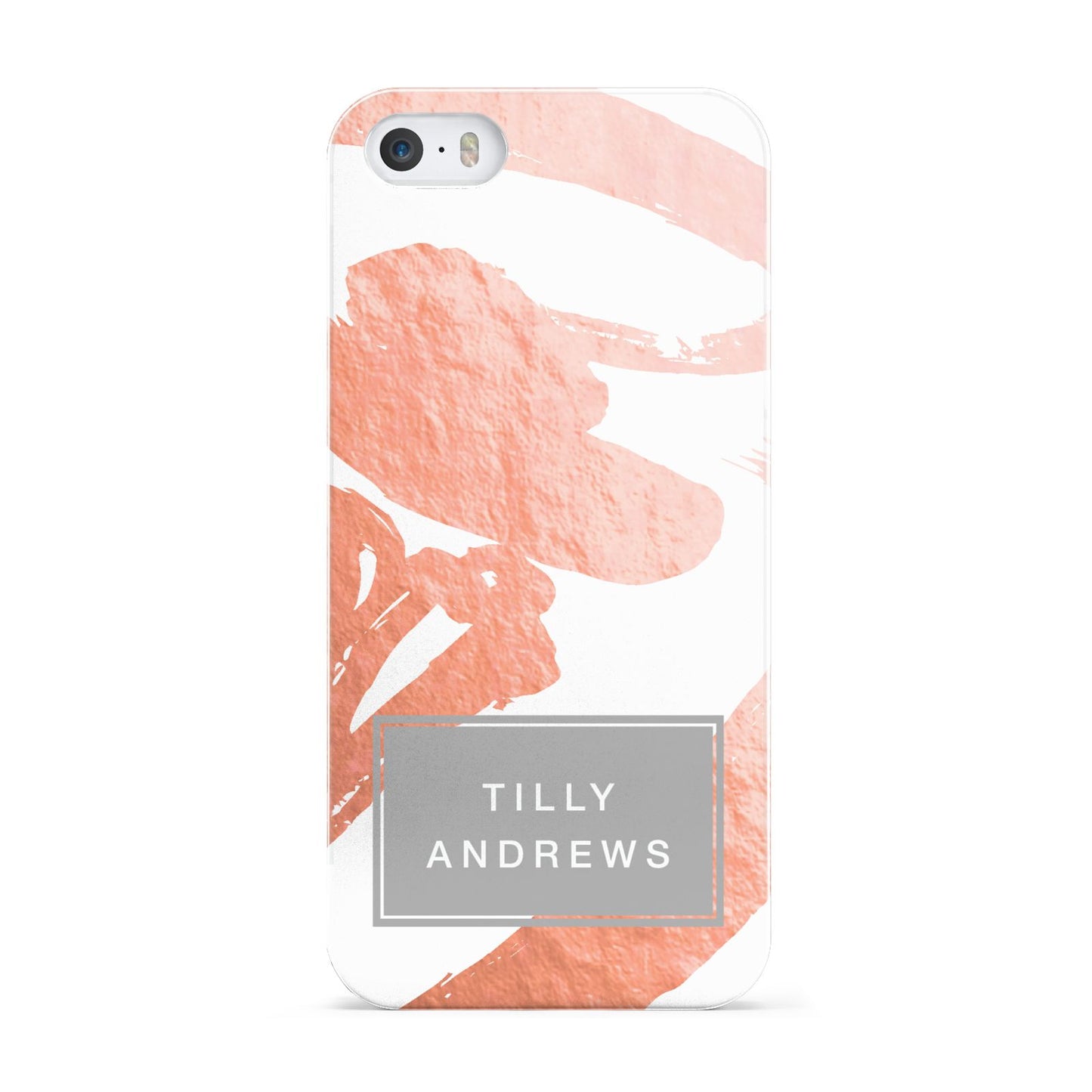 Personalised Rose Gold Leaf Name Apple iPhone 5 Case