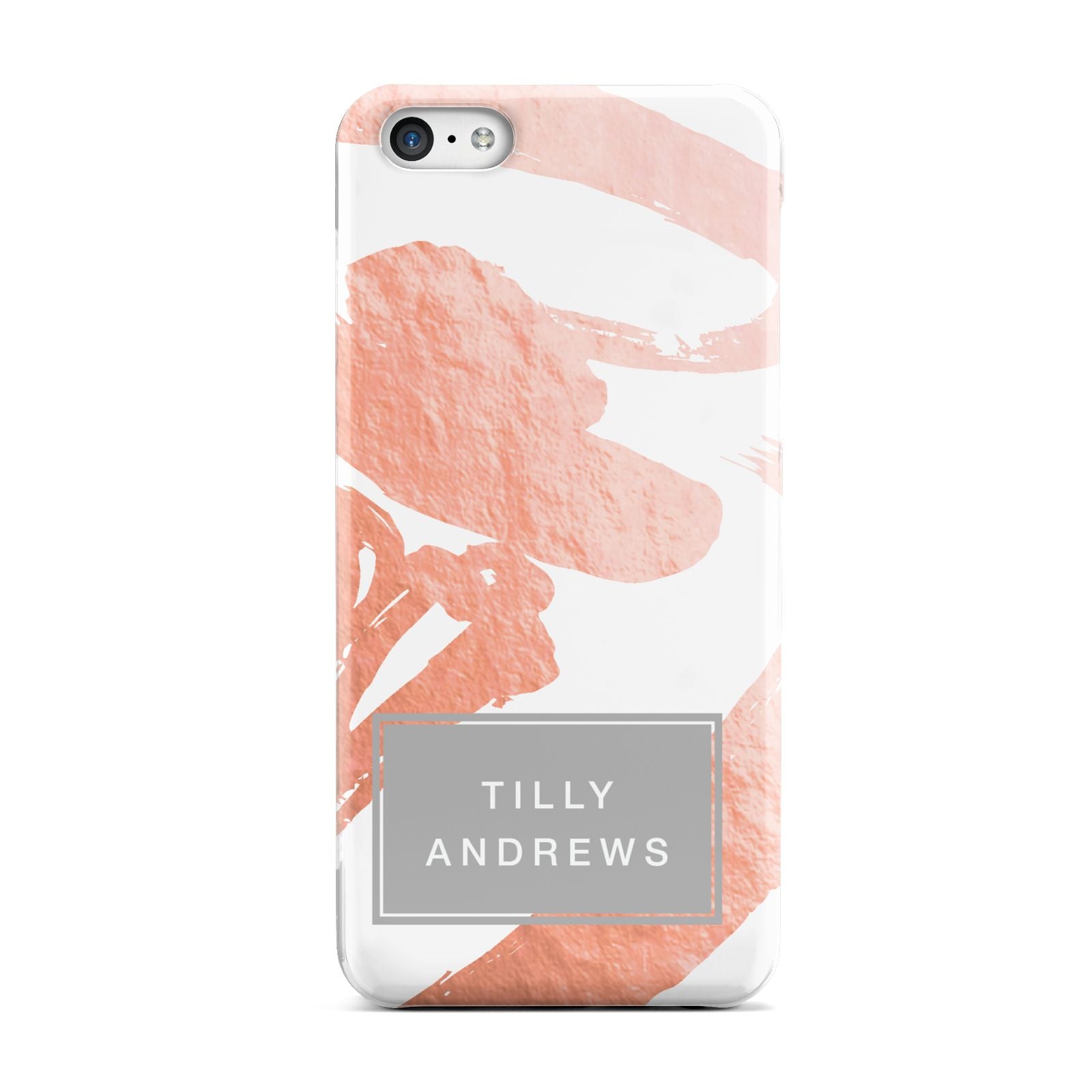 Personalised Rose Gold Leaf Name Apple iPhone 5c Case