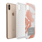 Personalised Rose Gold Leaf Name Apple iPhone Xs Max 3D Tough Case Expanded View