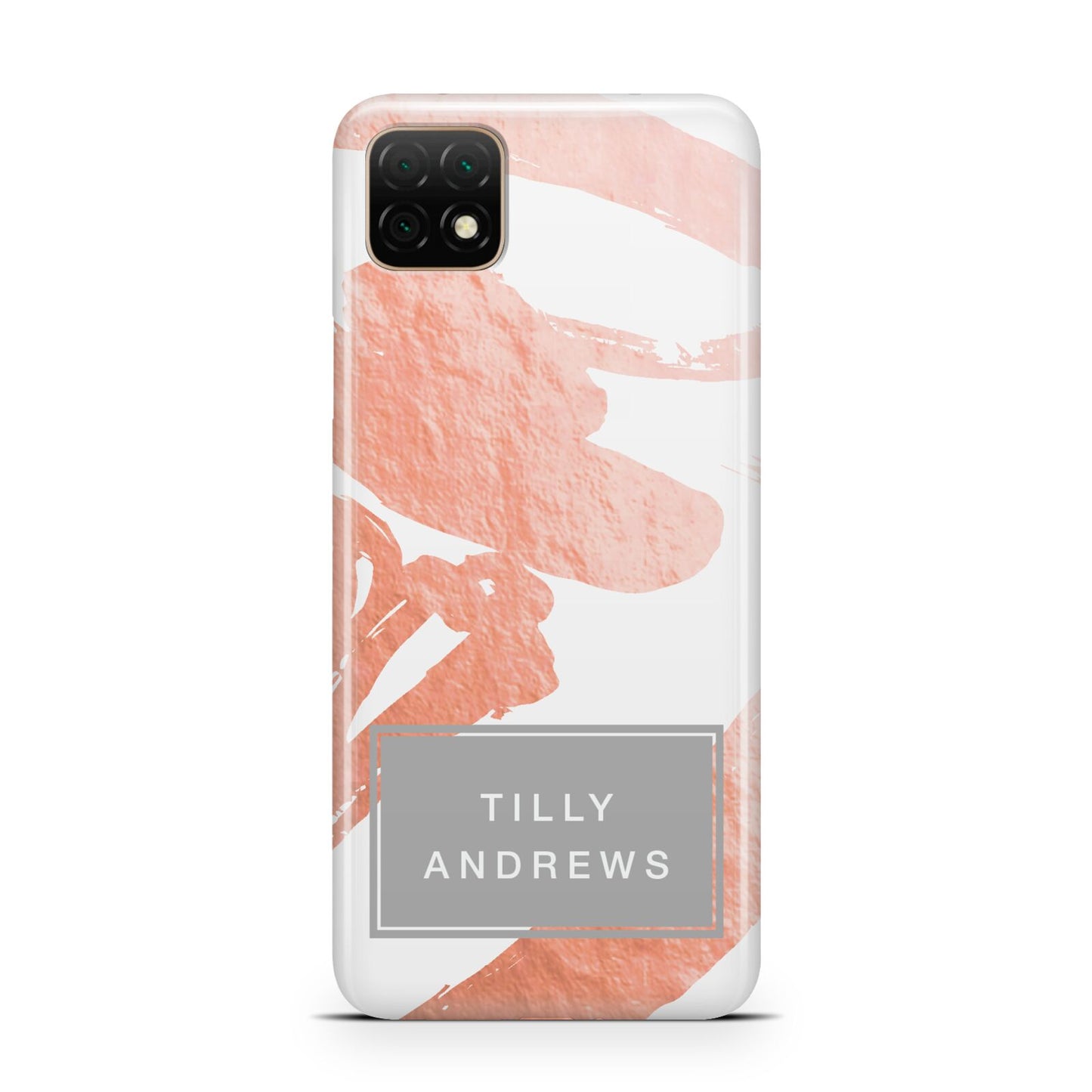 Personalised Rose Gold Leaf Name Huawei Enjoy 20 Phone Case
