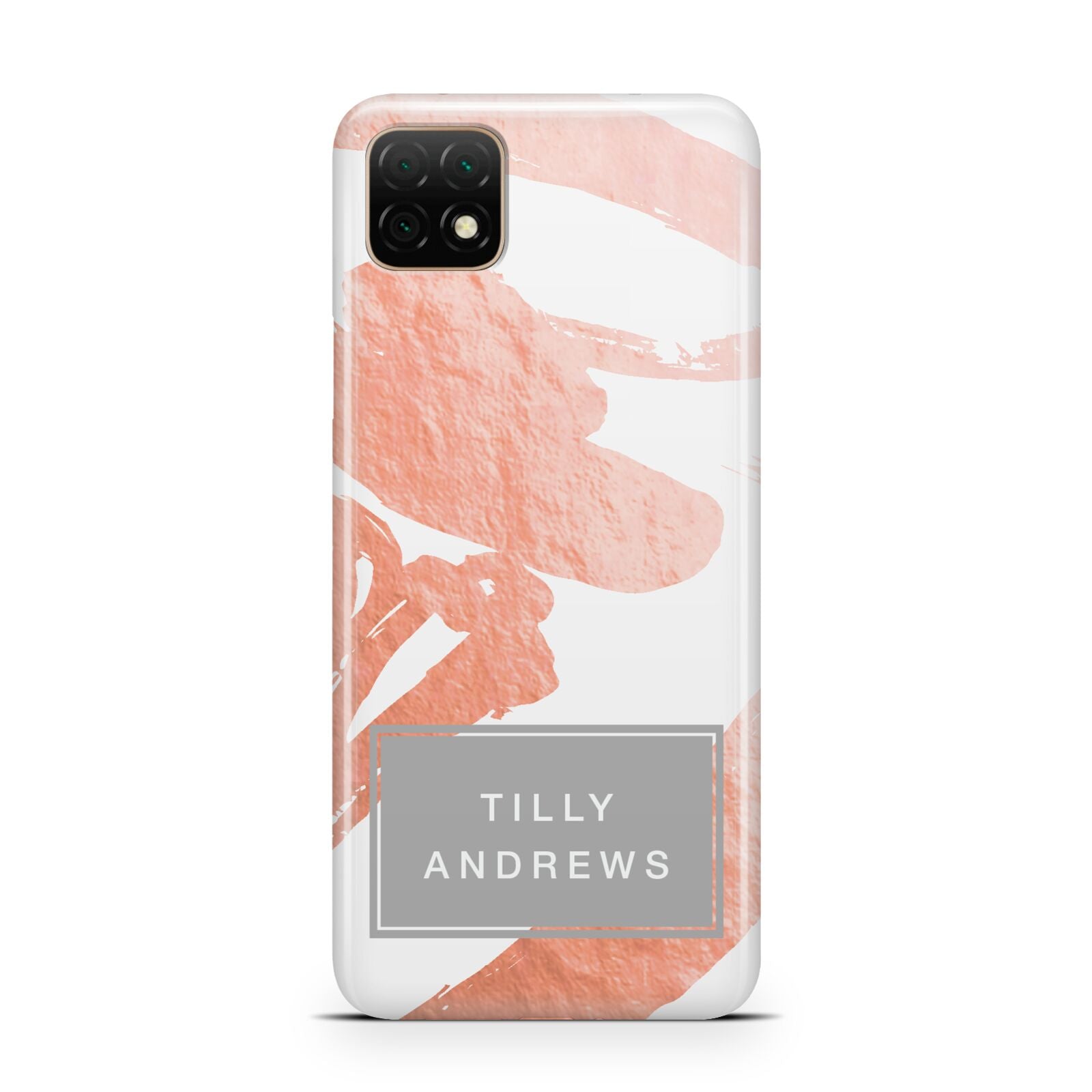Personalised Rose Gold Leaf Name Huawei Enjoy 20 Phone Case